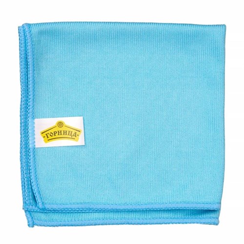Салфетка микрофибра, 35 х 35 см, 280 г/м2, голубая, гладкая, для стекол, «ГОРНИЦА» - фото 27905