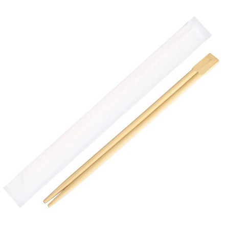 Палочки для суши, 21 см, сдвоенные, бамбуковые, пара в индивидуальной бумажной упаковке, 100 пар/уп - фото 28029
