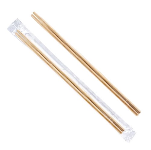 Палочки для суши, 23 см, круглые, бамбуковые, пара в индивидуальной ПП-упаковке, 100 пар/уп - фото 28030