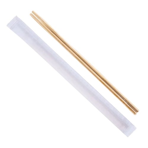 Палочки для суши, 23 см, пара в бумажной индивидуальной упаковке, круглые, бамбуковые, 100 пар/уп - фото 28033