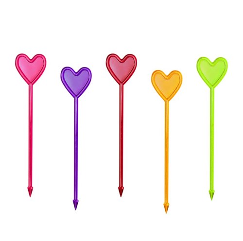 Декоративные пики из пластика "СЕРДЦЕ", 400 шт. в ПВХ-упаковке, AVIORA - фото 28045