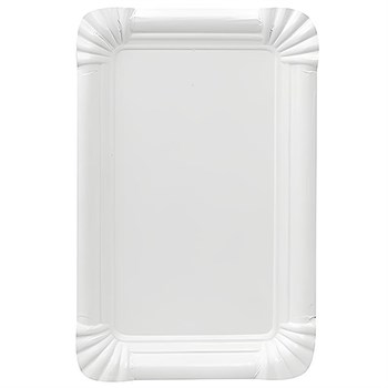 Тарелка бумажная одноразовая 130х200 мм ламинированная белая 100 шт.