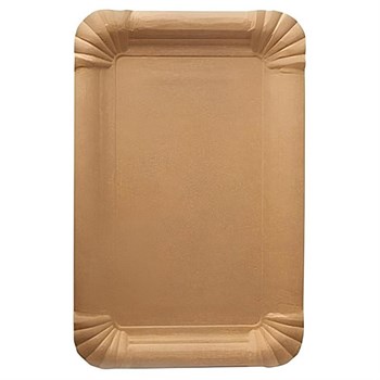 Тарелка бумажная одноразовая 130х200 мм ламинированная крафт 100 шт.