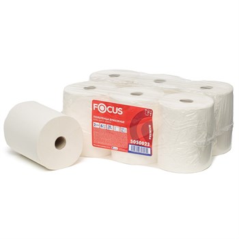 Полотенца бумажные в рулоне Focus Extra Quick 5050023 2-х слойные 150 м белые 6 шт.