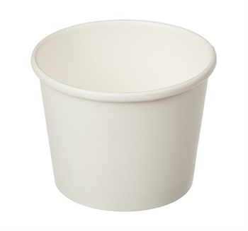 Круглый бумажный контейнер для супа, 300 мл, белый, d=98 мм