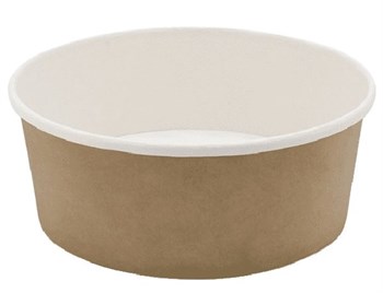 Контейнер бумажный для салата 750 мл, d=150 мм, Крафт напечатанный
