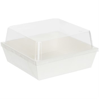 Контейнер бумажный Ant Box White с крышкой 550 мл, 110x110x88 мм, 300 шт