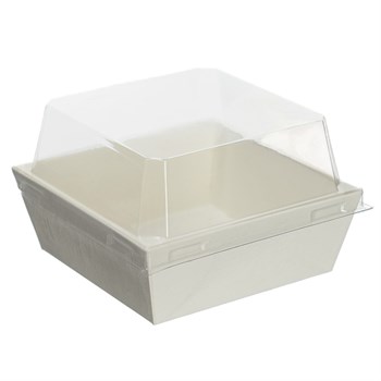 Контейнер бумажный Ant Box White с крышкой 250 мл,  80x80x68 мм, 1000 шт
