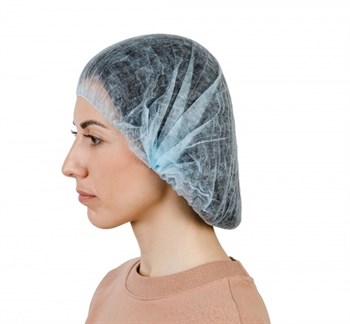 Одноразовая медицинская шапочка 'Шарлотта' ПРЕМИУМ голубая №100/2000 (№24)