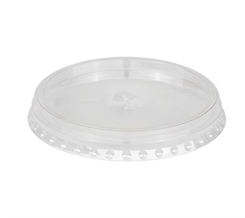 Крышка плоская прозрачная d=95 мм PET, с крестовым отверстием