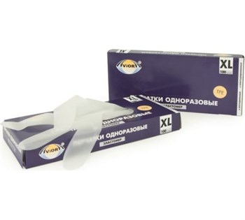 Перчатки одноразовые, эластомер, размер М, 100 шт. в уп., AVIORA, 402-751