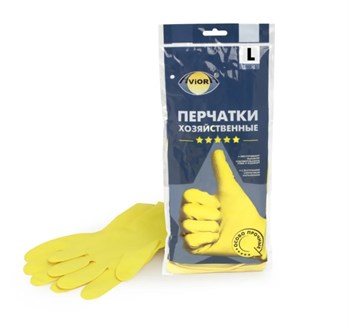 Перчатки резиновые, 5 звёзд, 1 пара, размер L, AVIORA, 402-703