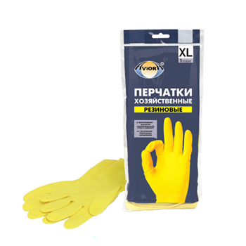 Перчатки хозяйственные, резиновые, 1 пара, размер XL, AVIORA, 402-569