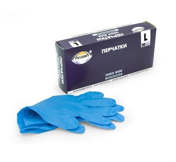 Перчатки нитриловые HIGH RISK, размер S, вес перчатки 11,2 г, 50 шт. в уп., AVIORA, 402-661