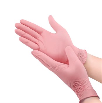 Перчатки нитриловые, розовые, размер L, вес перчатки 3,9 г, 100 шт. в уп., AVIORA, 402-870