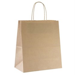Пакет бумажный с кручеными ручками, крафт, 220*120*250 мм, AVIORA, 250 шт