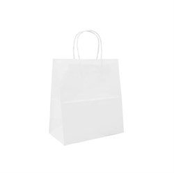 Пакет бумажный с кручеными ручками, белый, 220*120*250 мм, AVIORA, 250 шт