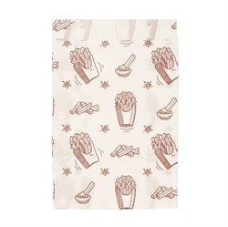 Пакет бумажный с рисунком "КАРТОШКА ФРИ", 175 х 110 + 50 мм, жиростойкий, белый, AVIORA, 100 шт/уп