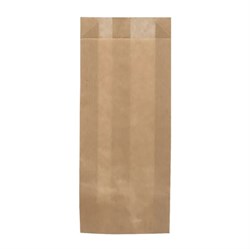 Пакет бумажный под СТОЛОВЫЕ ПРИБОРЫ, 200 х 80 + 20 мм, крафт, без печати, AVIORA, 100 шт/уп