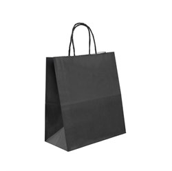 Пакет бумажный с кручеными ручками, черный, 220*120*250 мм, AVIORA, 250 шт