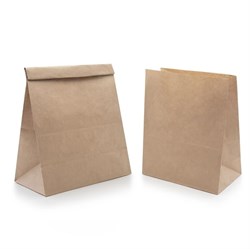 Крафт-пакет "навынос" С, 220*120*290 мм, 50 г./кв.м, прямоугольное дно