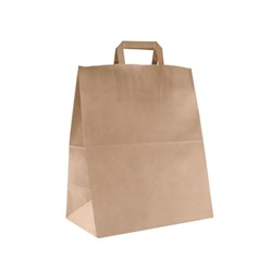 Пакет бумажный с плоскими ручками, крафт, 320*200*370 мм, AVIORA, 200 шт