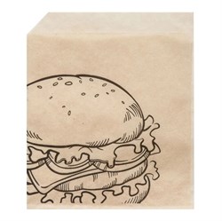 Уголок бумажный с рисунком "БУРГЕР", 175 x 140 мм, подпергамент жиропрочный, коричневый, AVIORA, 100 шт/уп