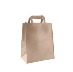Пакет бумажный с плоскими ручками, крафт, 240*140*280 мм, AVIORA, 300 шт
