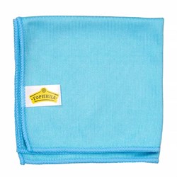 Салфетка микрофибра, 35 х 35 см, 280 г/м2, голубая, гладкая, для стекол, «ГОРНИЦА»