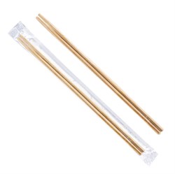 Палочки для суши, 23 см, круглые, бамбуковые, пара в индивидуальной ПП-упаковке, 100 пар/уп