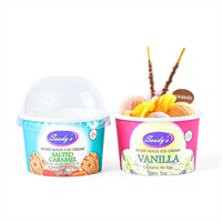 Стакан бумажный для мороженого, 150 мл, d=68 мм, с индивидуальным дизайном - фото 26781