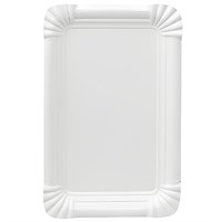 Тарелка бумажная одноразовая 130х200 мм ламинированная белая 100 шт. - фото 26840