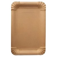 Тарелка бумажная одноразовая 130х200 мм ламинированная крафт 100 шт. - фото 26842