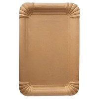 Тарелка бумажная одноразовая 130х200 мм неламинированная крафт 100 шт. - фото 26843