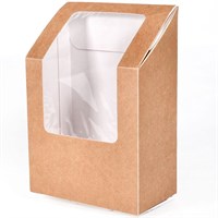 Бумажная упаковка для роллов с окном 450 мл 90х50х130 мм