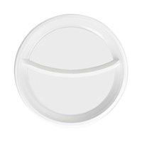 Тарелка d=205 мм пластиковая PS, Белая, 100 шт, 2-х секционная - фото 26897