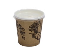 Круглый бумажный контейнер для супа, 440 мл, d=98 мм, Ботаника - фото 26924