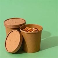 Бумажный контейнер для супа Green Ant Kraft 950 мл, d=117 мм - фото 26945