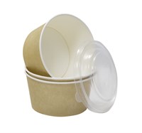 Контейнер бумажный для салата 720 мл, d=136 мм, Крафт-принт - фото 27056