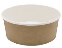 Контейнер бумажный для салата 750 мл, d=150 мм, Крафт напечатанный - фото 27057