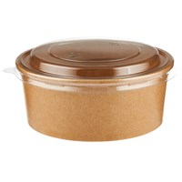 Пластиковая крышка для салатника Kraft/White Round 500/750/1000 мл, d=150 мм PET, 300 шт - фото 27147