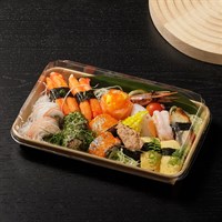 Контейнер бумажный Sushi Box 1200 мл 152х241х24 мм - фото 27205