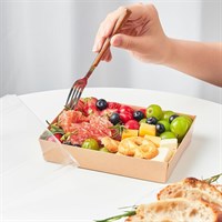 Контейнер бумажный Ant Box Kraft с крышкой 800 мл, 110x180x68 мм, 400 шт - фото 27243