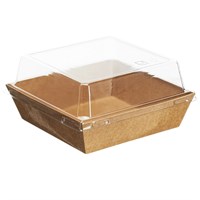 Контейнер бумажный Ant Box Kraft с крышкой 450 мл, 100x100x68 мм, 600 шт