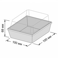 Контейнер бумажный Ant Box Kraft с крышкой 450 мл, 100x100x68 мм, 600 шт - фото 27260
