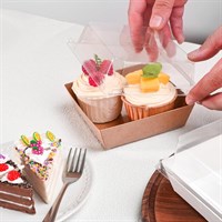 Контейнер бумажный Ant Box Kraft с крышкой 250 мл, 80x80x68 мм, 1000 шт - фото 27271