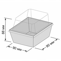 Контейнер бумажный Ant Box White с крышкой 350 мл, 90x90x80 мм, 750 шт - фото 27303