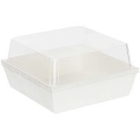 Контейнер бумажный Ant Box White с крышкой 650 мл, 130x130x80 мм, 300 шт - фото 27317