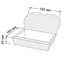 Ланчбокс бумажный Крафт Lunch Box Kraft 1000 мл, 190x150x50 мм, 250 шт - фото 27356