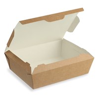 Контейнер бумажный 600 мл 150х115х50мм LUNCH Крафт/Белый OSQ, 500 шт - фото 27365